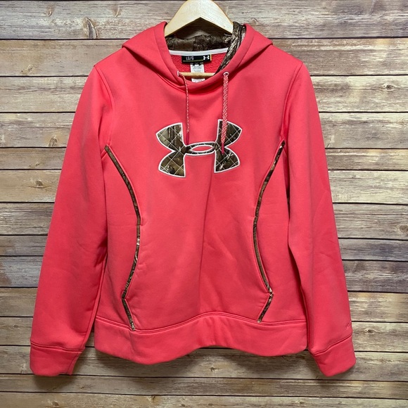 Under Armour Tops - Under Armour pink and camo sweatshirt